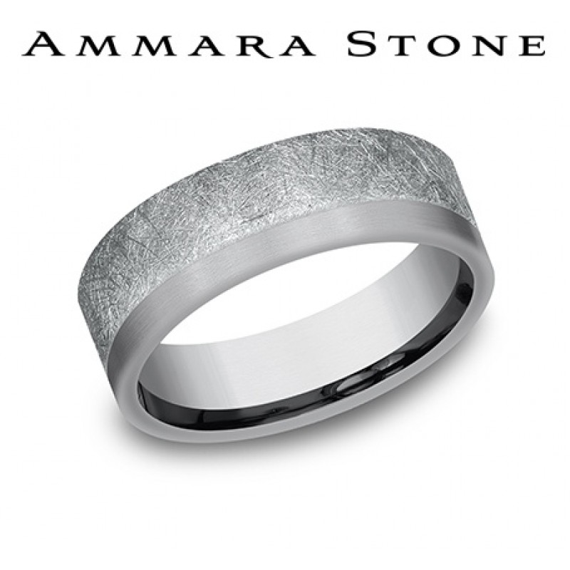 Men's 7mm 14k White Gold and Tantalum Benchmark Band
