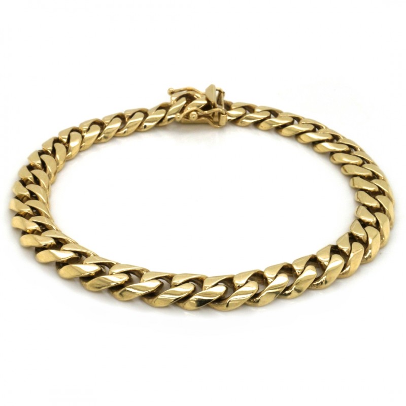 14k Yellow Gold Miami Cuban Link 8mm, 8.5" Chain Bracelet