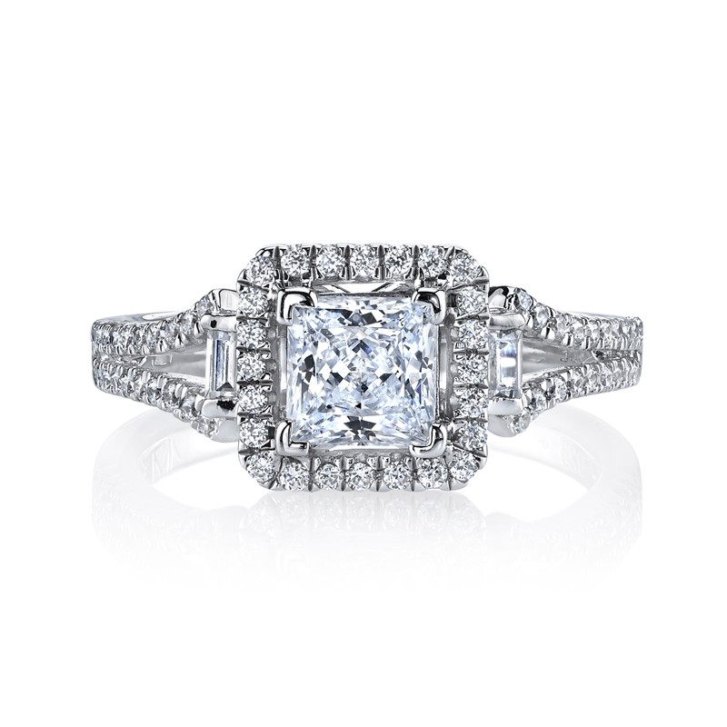 MARS Diamond Engagement Ring 0.35 Ct Rd 0.07 Ct Bg.