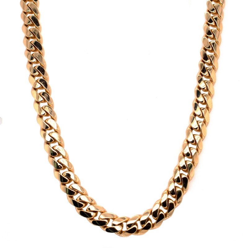 18k Yellow Gold Miami Cuban Link 8mm, 24" Chain Necklace