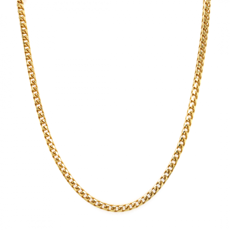 18k Yellow Gold Franco 3mm, 24" Chain Necklace
