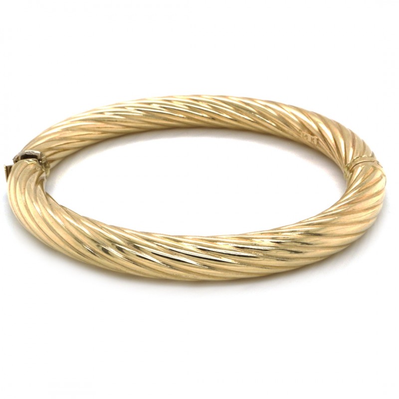 14k Yellow Gold 7.8mm, 7" Bangle Bracelet
