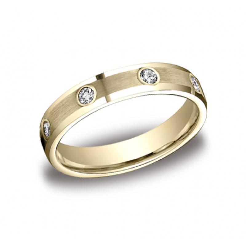 Diamonds Yellow Gold 4mm Diamond Band