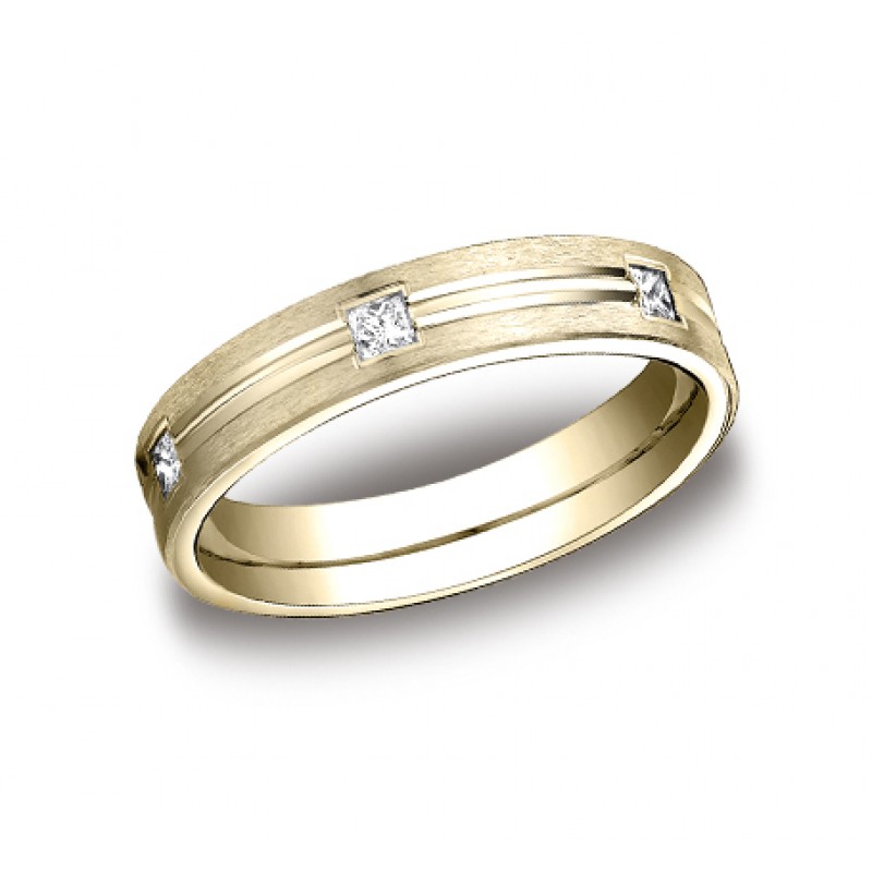 Diamonds Yellow Gold 4mm Diamond Band