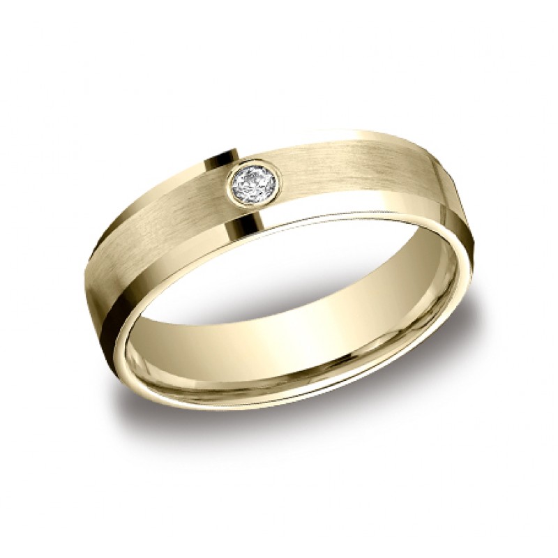 Diamonds Yellow Gold 6mm Diamond Band
