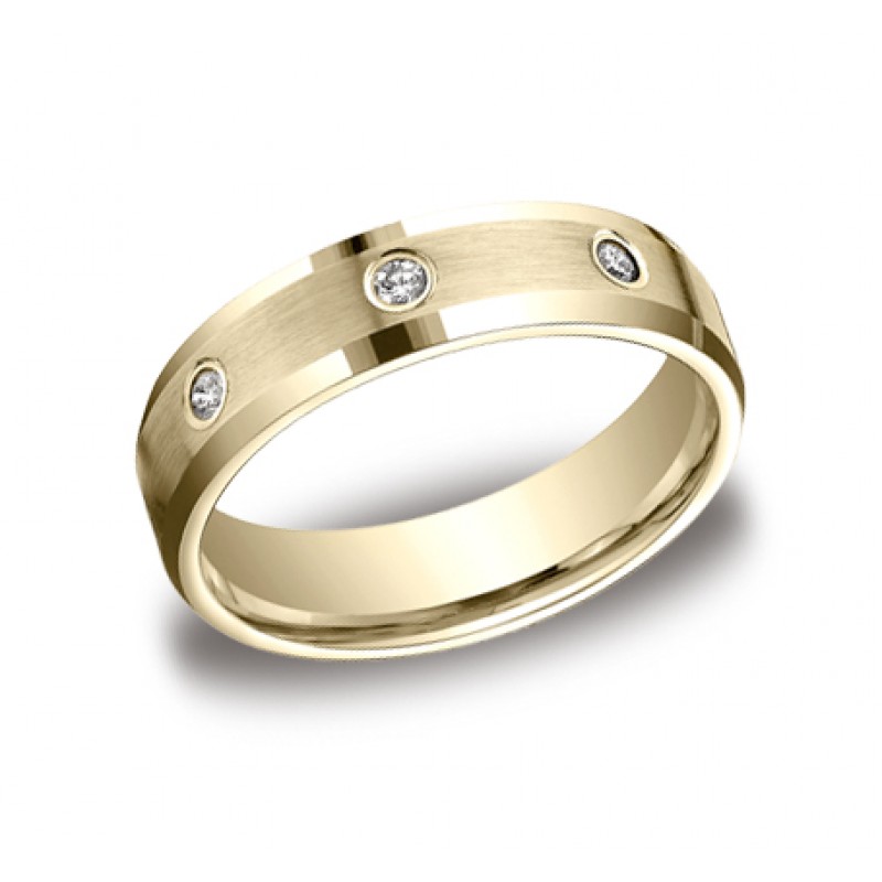 Diamonds Yellow Gold 6mm Diamond Band