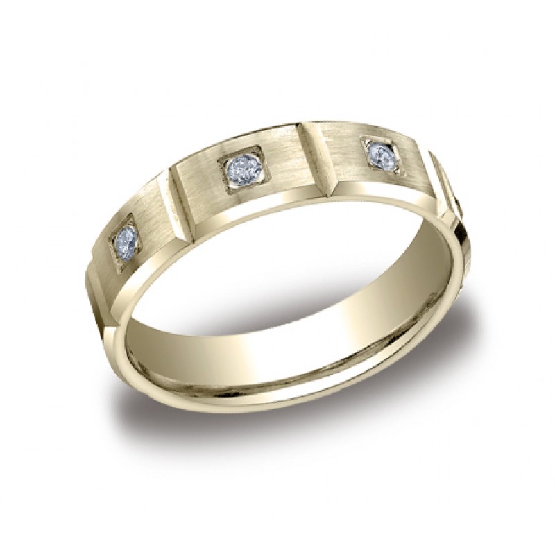 Diamonds Yellow Gold 6mm Diamond Band