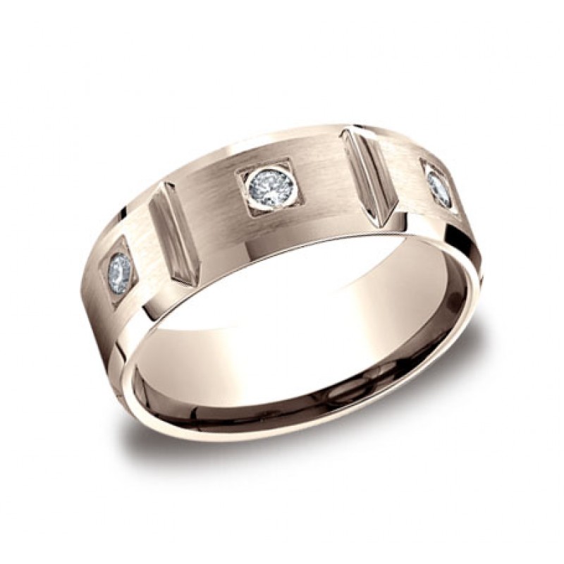 Diamonds Rose Gold 8mm Diamond Band
