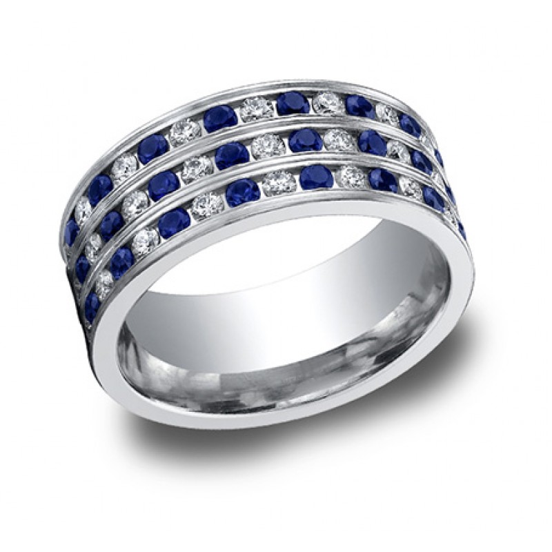 Diamonds Platinum 8mm Band