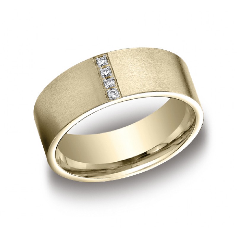 Diamonds Yellow Gold 8mm Diamond Band