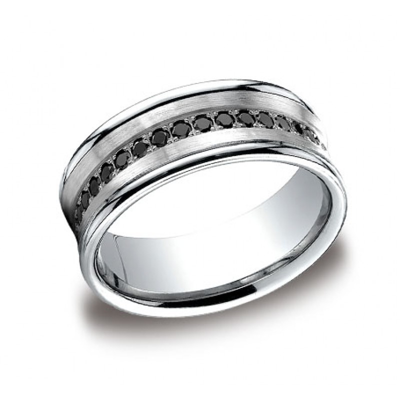 Diamonds White Gold 7.5mm Black Diamond Band