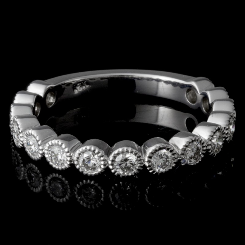 Ladies Custom Bezel Set Diamond Wedding Band