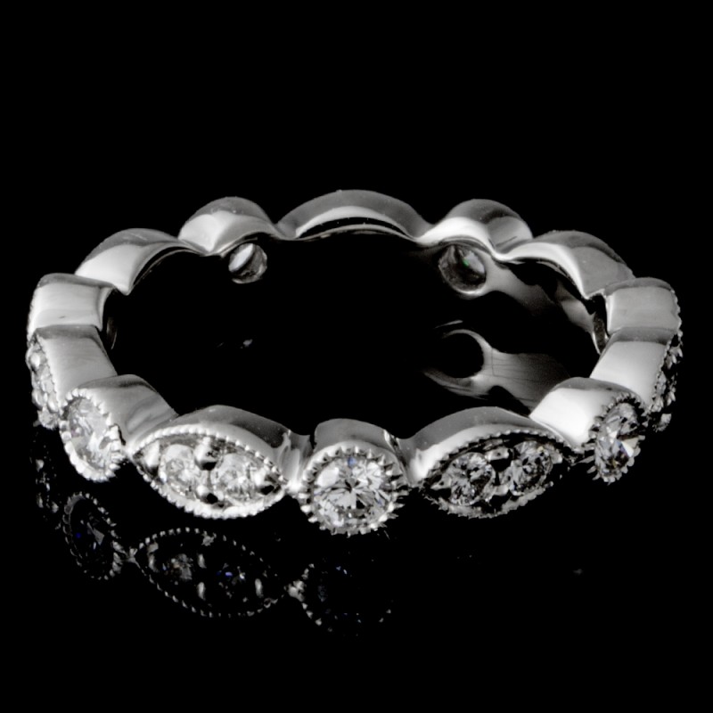 Ladies Custom Diamond Wedding Band in Platinum