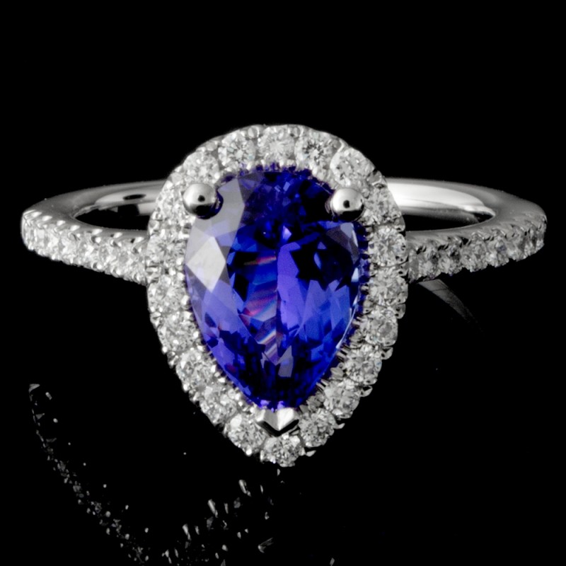 Ladies Custom Tanzanite and Diamond Ring
