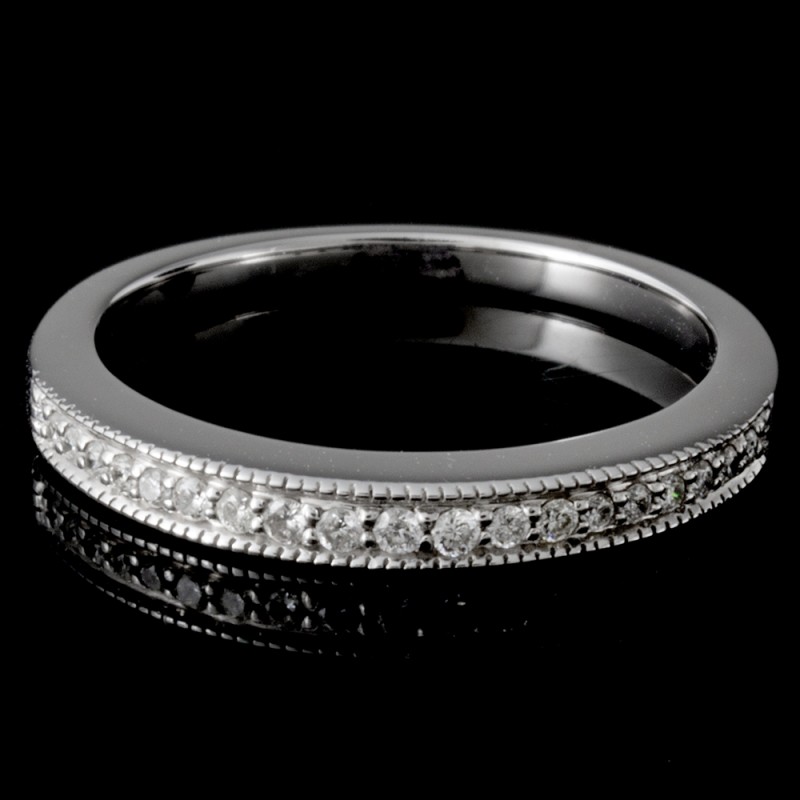 0.25 CTWT Round Cut Diamond Wedding Band in 14k White Gold