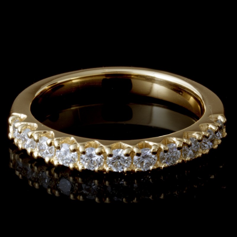 Ladies custom 14k Yellow Gold Diamond Wedding band
