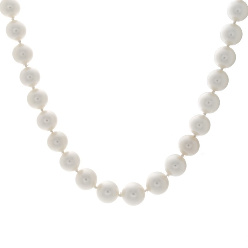 Ladies South Sea Pearl Necklace with 18k White Gold Diamond Ball Lock