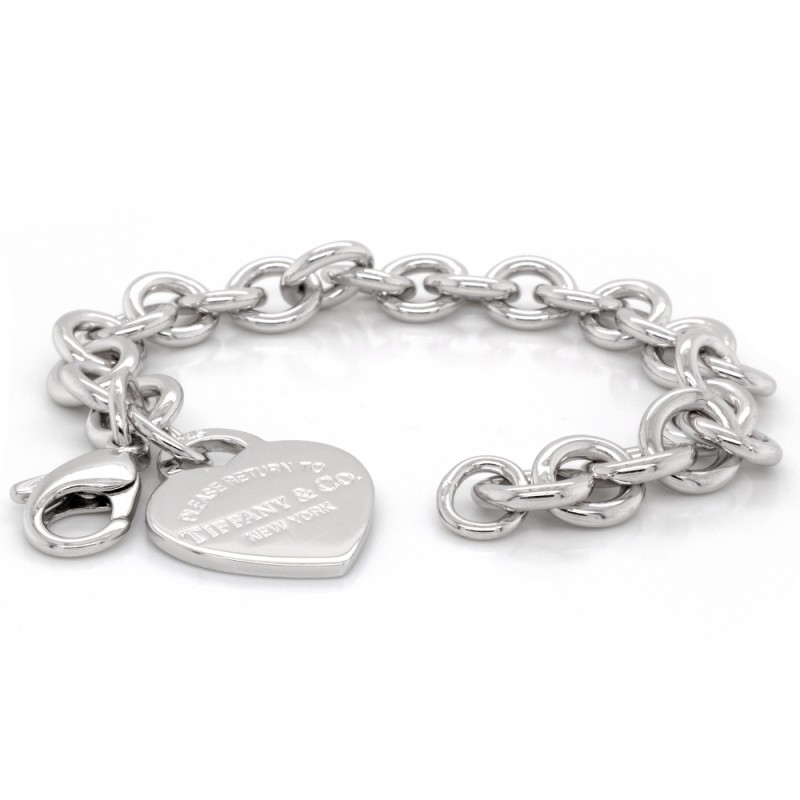 Tiffany & Co. Sterling Silver Heart Charm Bracelet