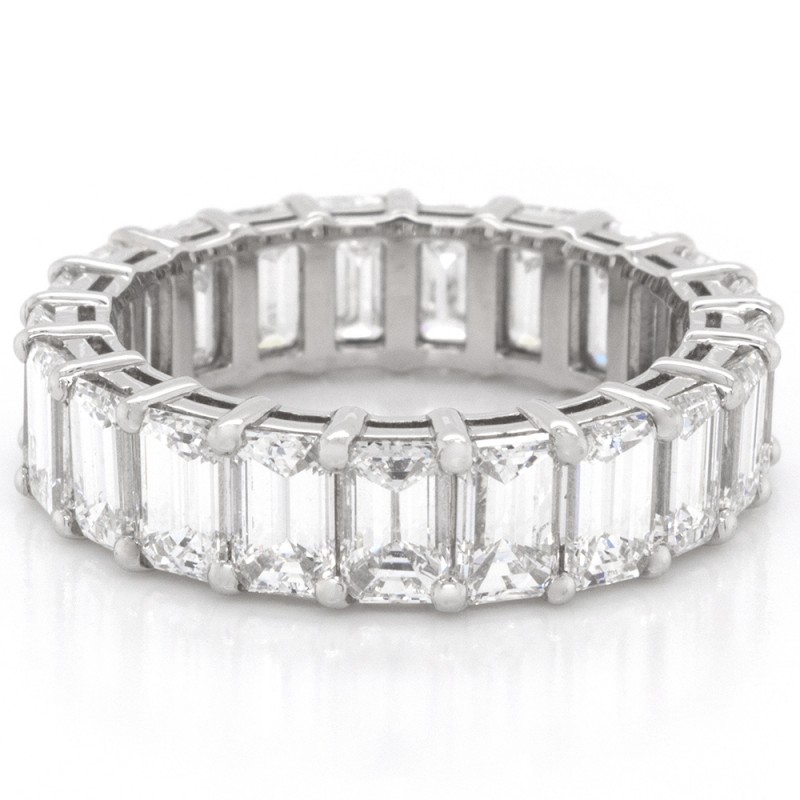 5.34 ct. Emerald Cut Diamond Eternity Band in Platinum