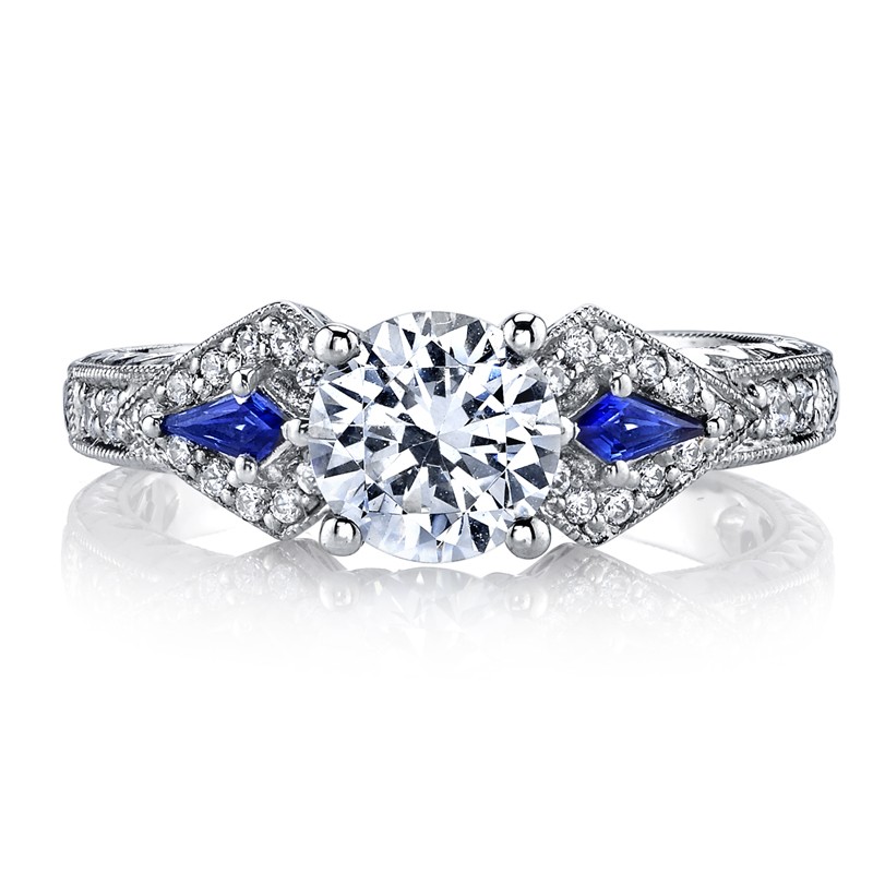 MARS Diamond Engagement Ring 0.18 Ct Dia 0.15 ct Saph.