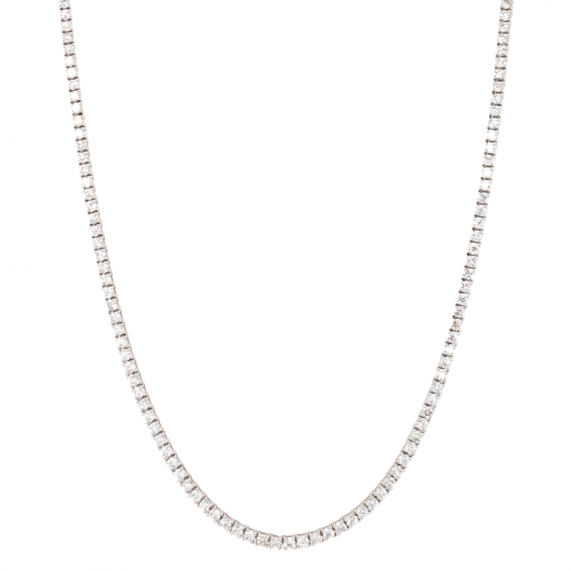 7.59ct.tw. Diamond Tennis Necklace in 14k White Gold