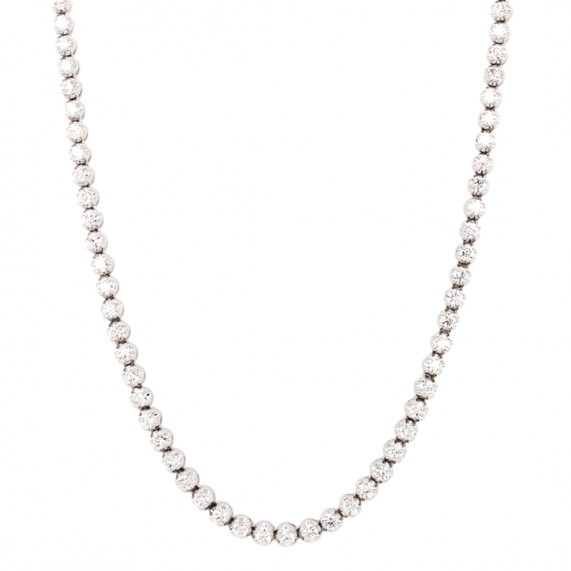 11.18ct.tw. Large Diamond Tennis Necklace