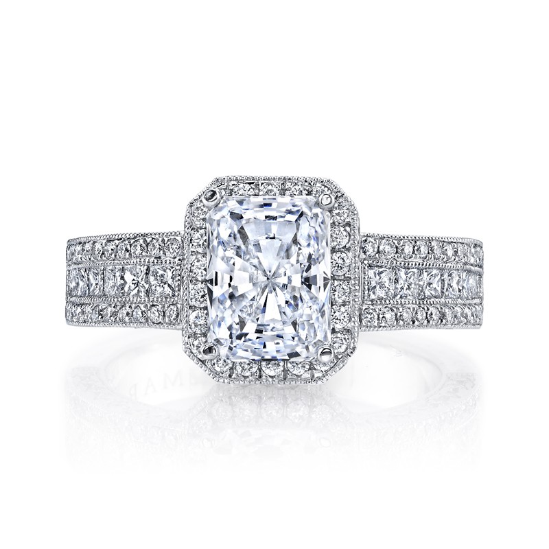 MARS Diamond Engagement Ring 0.72 Ct Rd 0.47 Ct Pr.