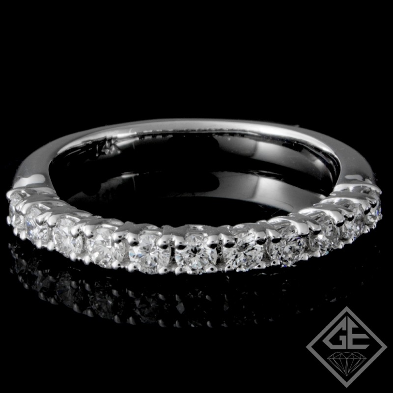 0.60 CT Round Brilliant Cut Diamond Wedding Band in 14k White Gold