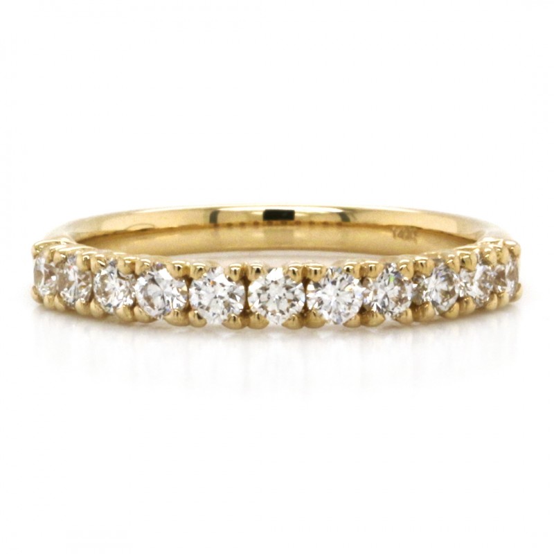 Ladies 14k Yellow Gold 0.52cts Round Brilliant Cut Diamond Wedding Band
