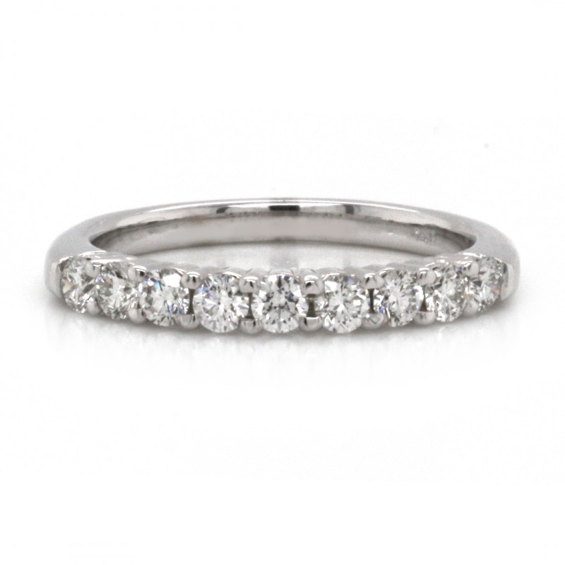 Ladies 14k White Gold 0.52cts Round Brilliant Cut Diamond Wedding Band