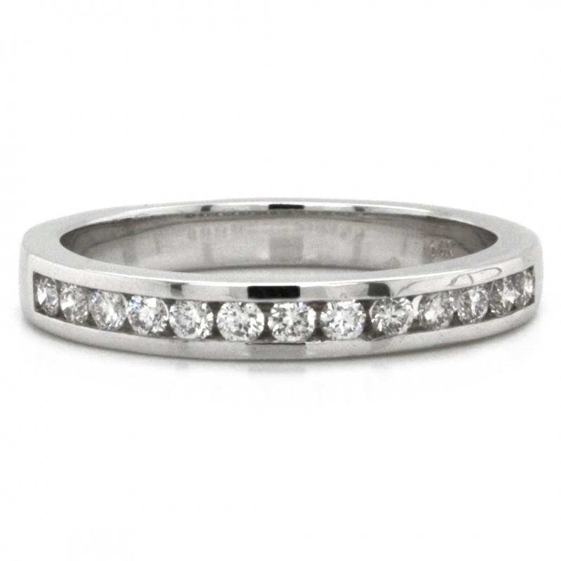 14k White Gold 0.29 Ct. Tw. Round Brilliant Cut Diamond Channel Set Wedding Band