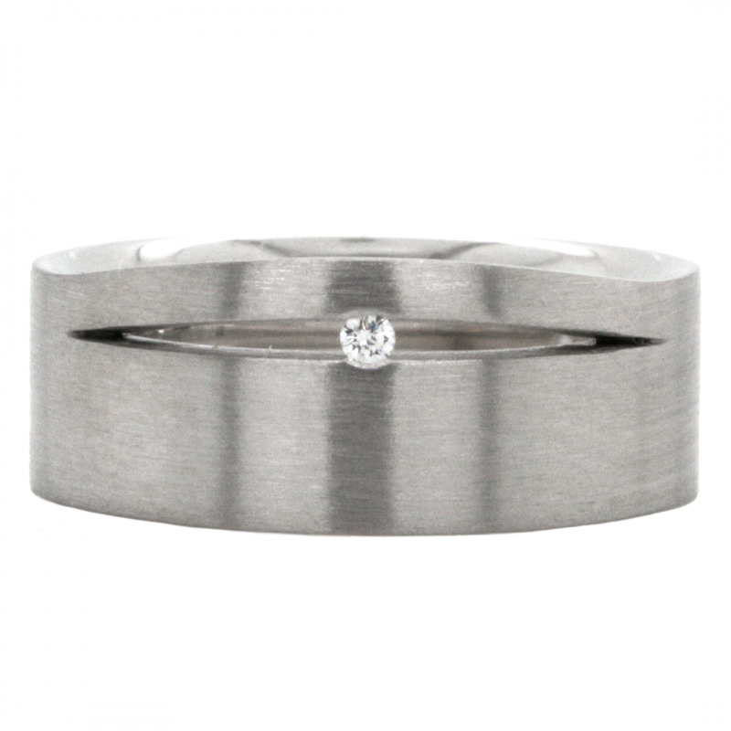 18k Yellow Niessing Diamond Wedding Band with Satin Finish