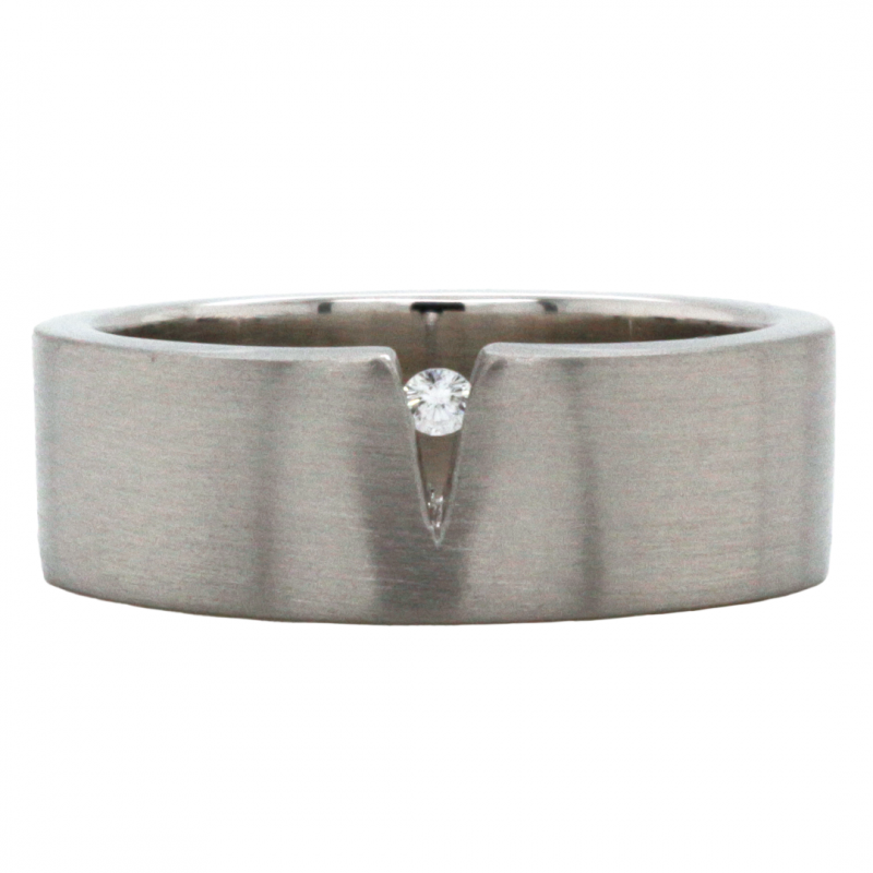 Platinum Niessing Diamond Wedding Band with Satin Finish