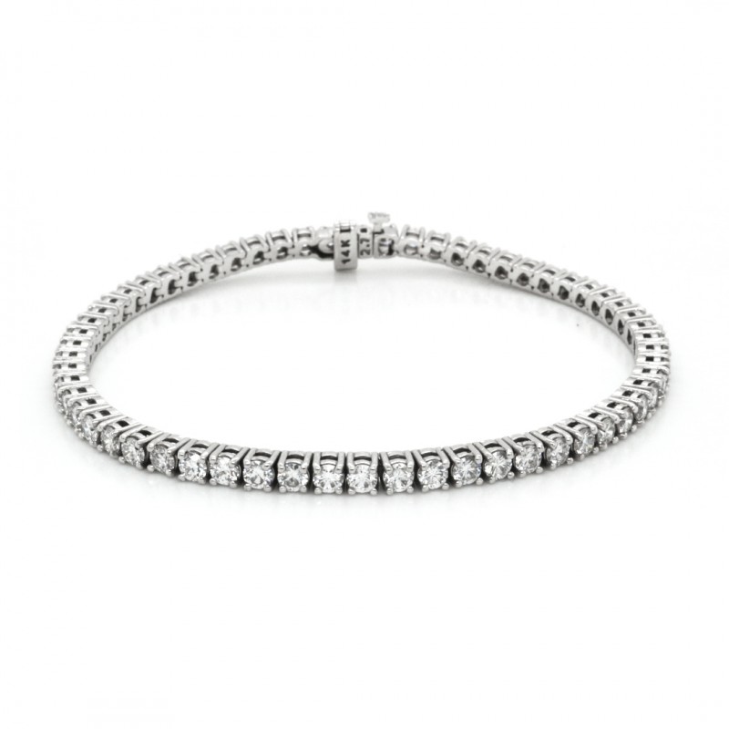 14k White Gold 4.56 Ct. Tw. Round Brilliant Cut Diamond Tennis Bracelet