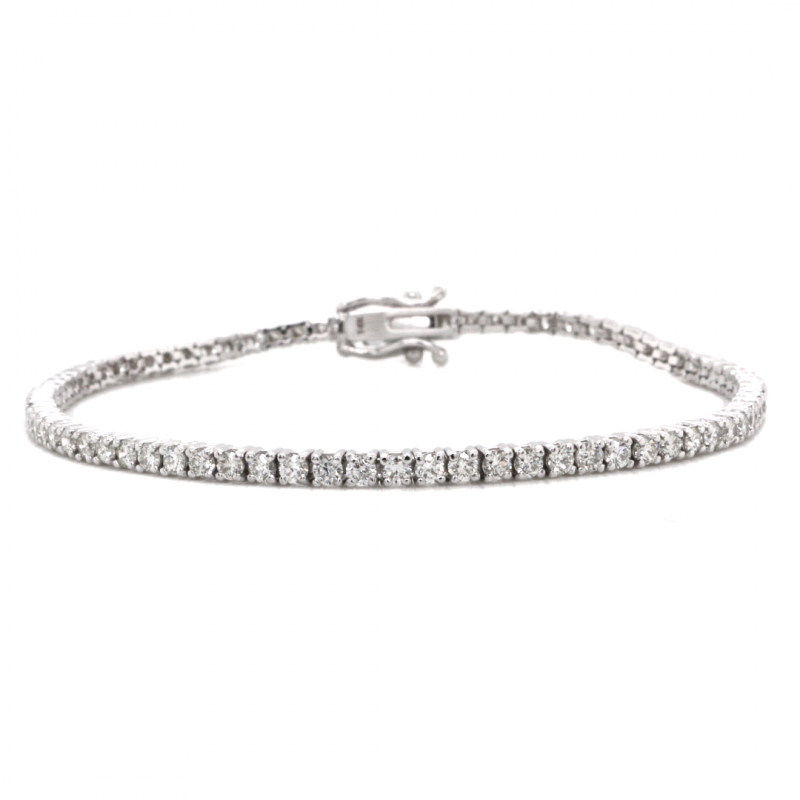 14k White Gold 2.67 Ct. Tw. Round Brilliant Cut Diamond Tennis Bracelet