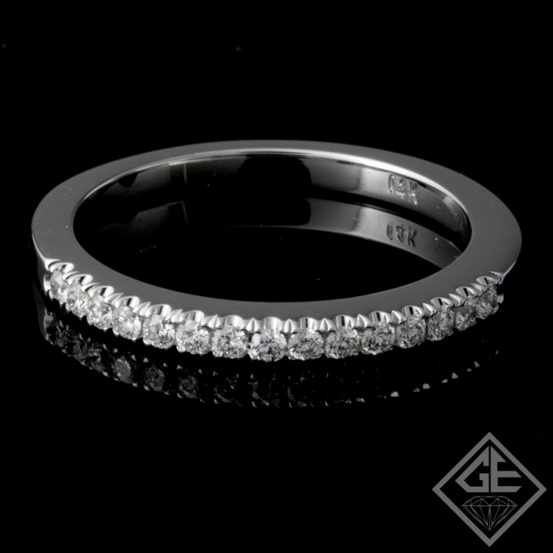 Ladies Diamond Matching Wedding Band with 0.17 carat Round Brilliant cut side diamonds