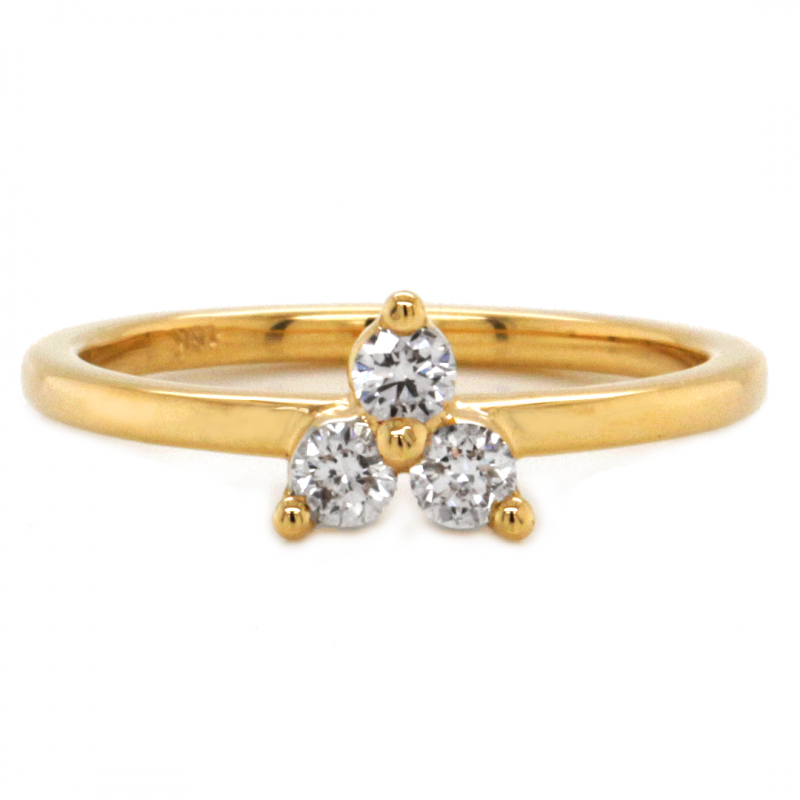 18k Yellow Gold 0.21ct. tw. Three-Diamond Tribe Ring