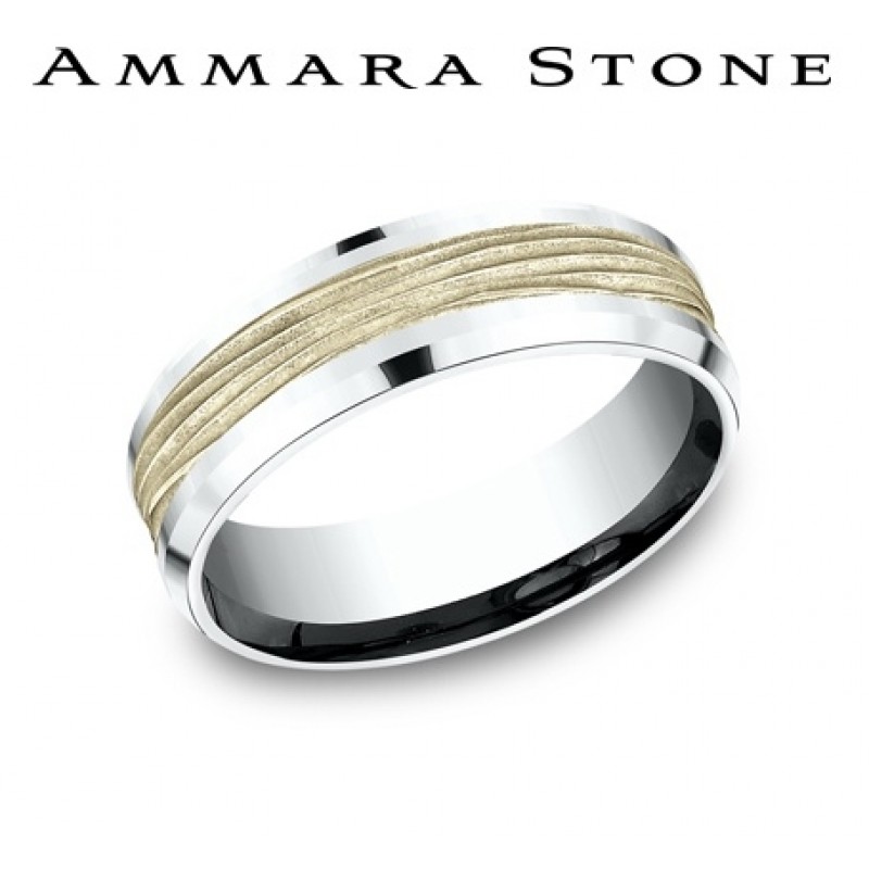 Men's 7mm 14k Two-Toned Benchmark Band