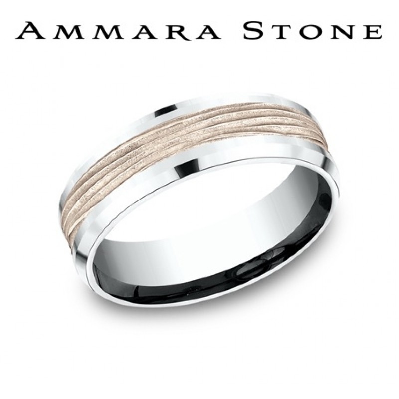 Men's 7mm 14k Two-Toned Benchmark Band