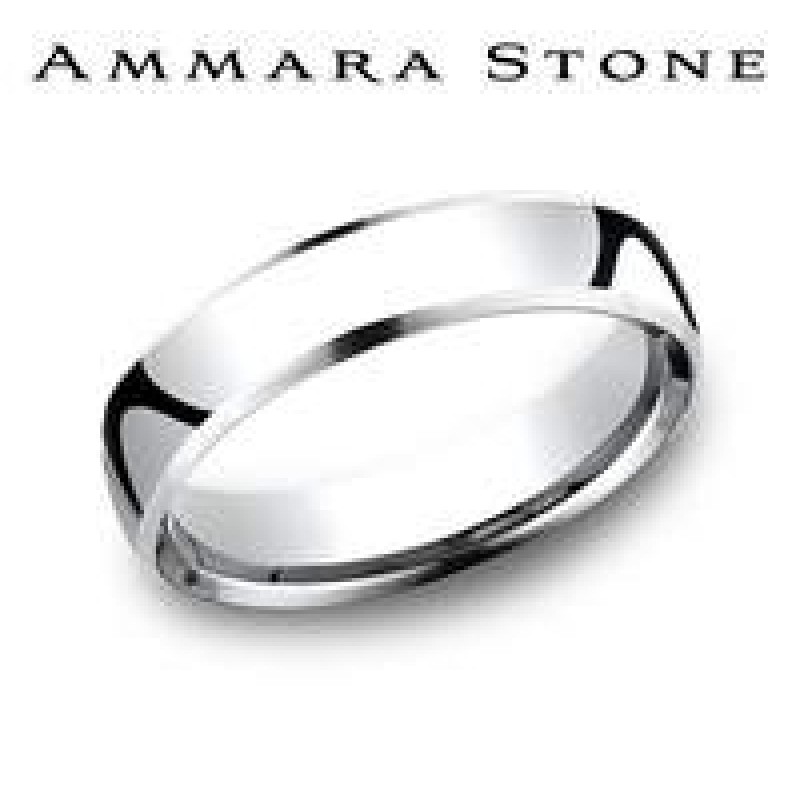 Men's 5.50MM 14k White Gold Wedding band