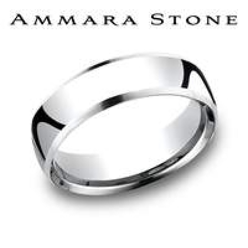 Men's 6.50MM 14k White Gold Wedding Band
