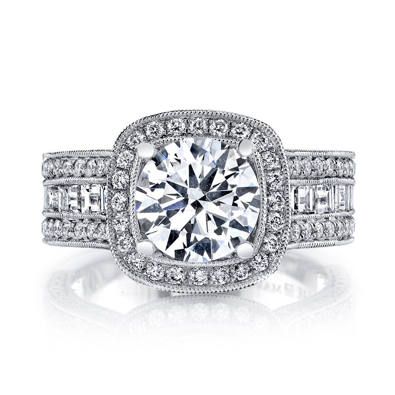 MARS Diamond Engagement Ring 0.88 Ct Rd 0.71 Ct Bg.