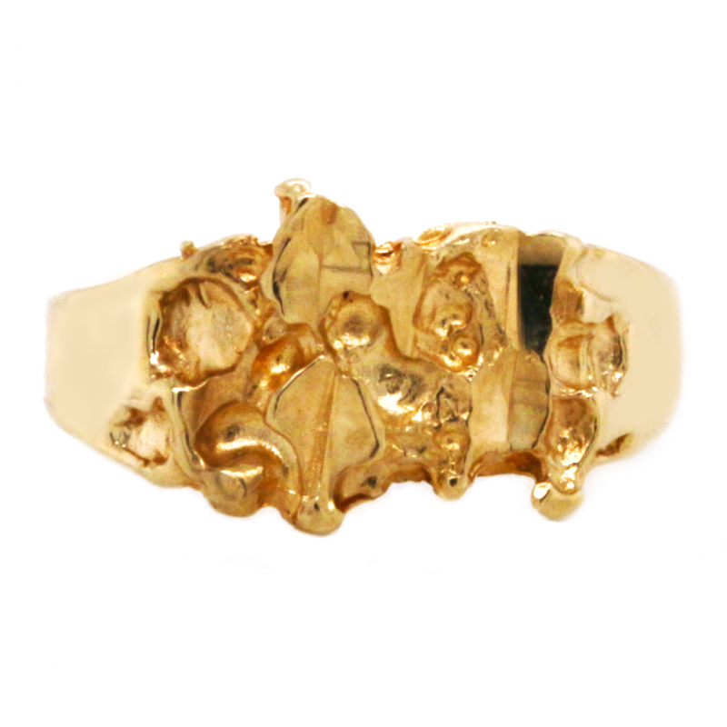14k Yellow Gold Nugget Fashion Pinky Ring