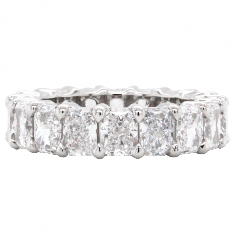 Platinum 4.80ct. tw. Radiant Cut Lab Grown Diamond Eternity Ring