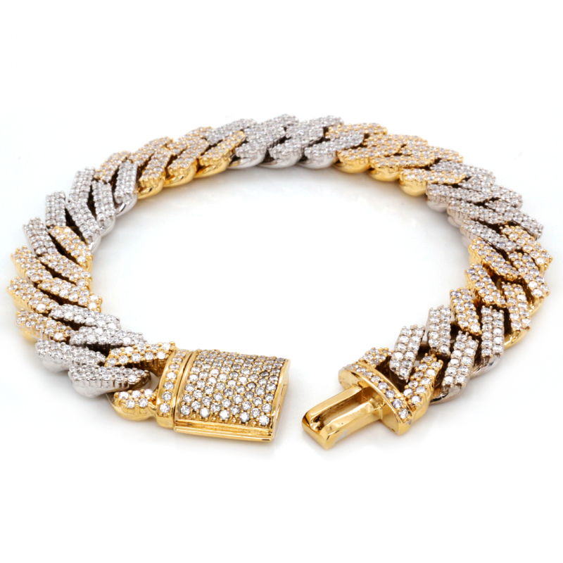 18k Two-Toned Miami Cuban Link 9.02 ct. tw. Diamond Bracelet