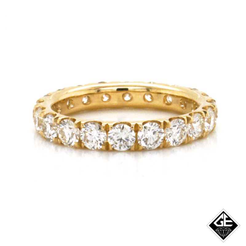 Ladies 14k Yellow Gold 2.08cts Round Brilliant Diamond Eternity Band