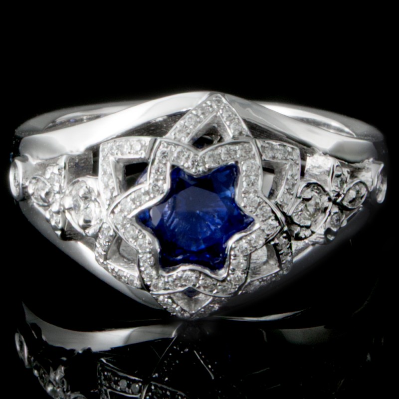 1.44ct Custom Sapphire and Diamond Ring