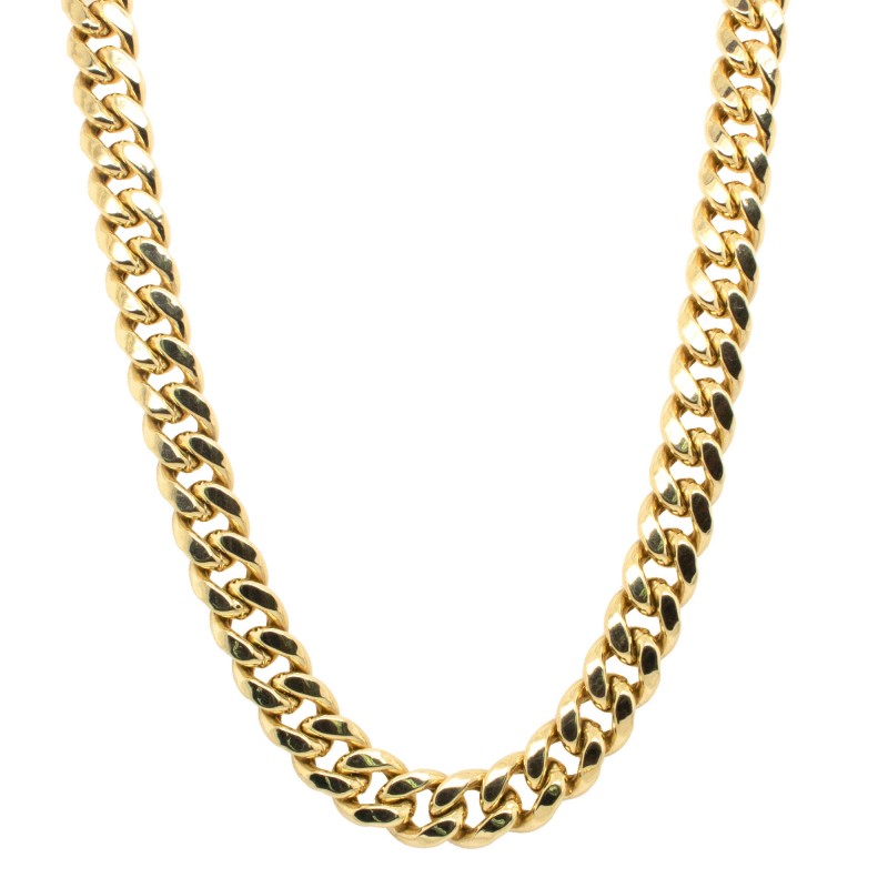 14k Yellow Gold Miami Cuban 7.5mm, 20" Chain Necklace