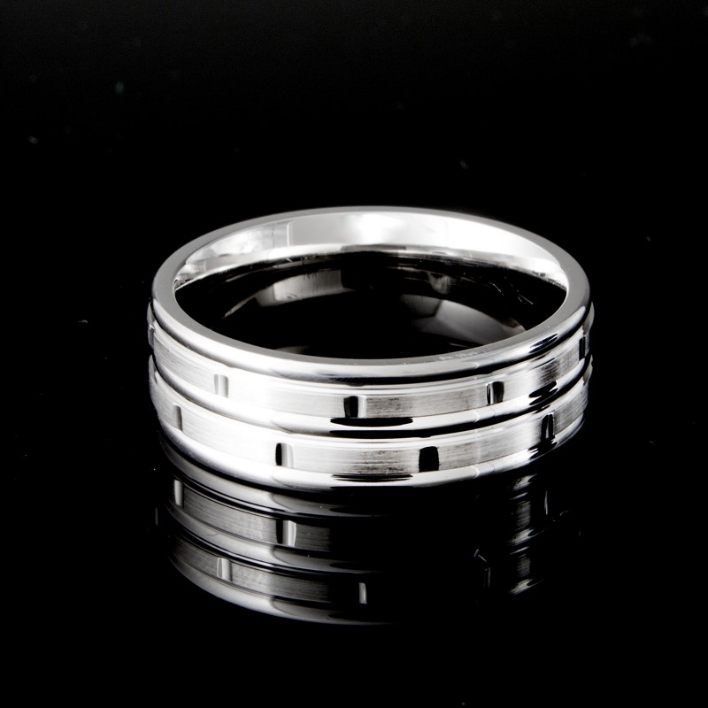 Men's Wedding Band 7 mm 14k White Gold