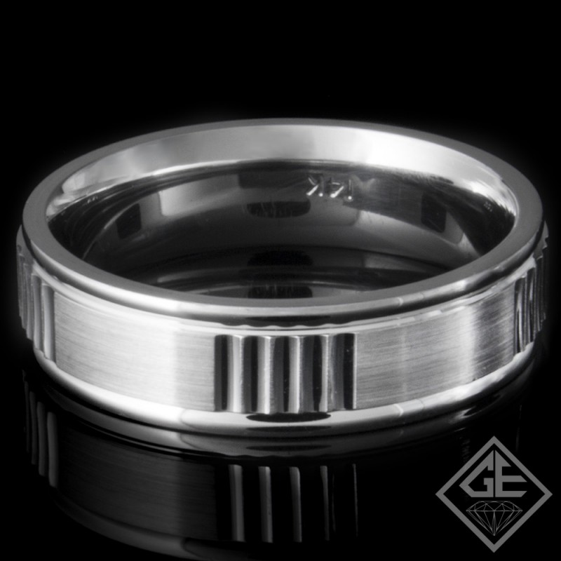 Men's Wedding Band 7.10 mm 14k White Gold